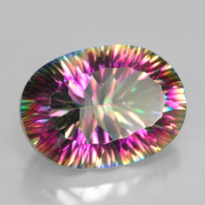 Quartz mystique multicolore naturelle coupe ovale, 11,70 ct, VVS-VS