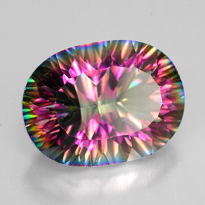 Quartz mystique multicolore naturelle coupe ovale, 9,29 ct, VVS-VS