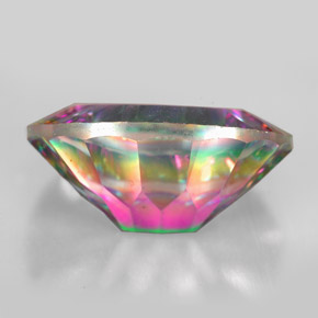 Quartz mystique multicolore naturelle coupe ovale, 10,60 ct, VVS-VS