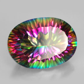 Quartz mystique multicolore naturelle coupe ovale, 12,45 ct, VVS-VS