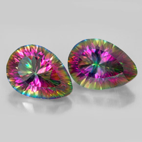 Achetez naturel ct Partie Supérieure Arc-en-Ciel Quartz mystique gems, En forme de poire, En provenance Brésil chez GemSelect. En stock, livraison internationale!