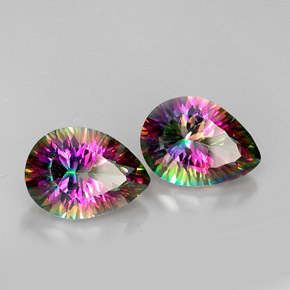 Achetez naturel ct multicolore quartz mystique gems, en forme de poire, en provenance brésil chez gemselect. en stock, livraison internationale!
