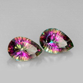 Achetez naturel ct Partie Supérieure Arc-en-Ciel Quartz mystique gems, En forme de poire, En provenance Brésil chez GemSelect. En stock, livraison internationale!