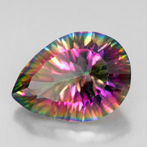 Quartz mystique arc-en-ciel premium naturelle en forme de poire, 5,05 ct, VVS