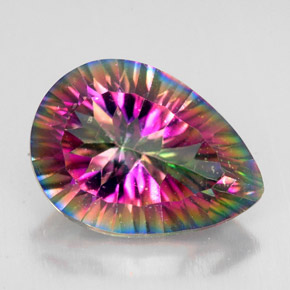 Quartz mystique multicolore naturelle en forme de poire, 4,89 ct, VVS-VS
