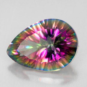 Quartz mystique multicolore naturelle en forme de poire, 4,89 ct, VVS-VS