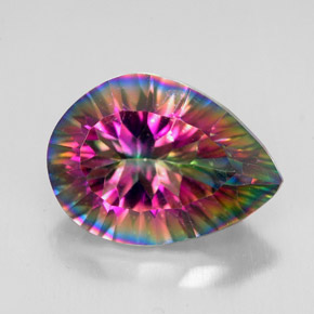 Quartz mystique Partie Supérieure Arc-en-Ciel naturelle En forme de poire, 4.68 ct, VVS
