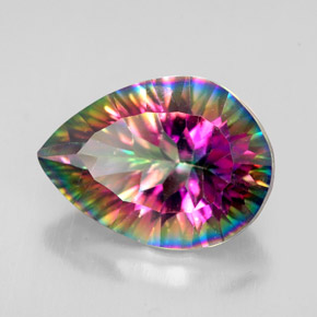 Quartz mystique Partie Supérieure Arc-en-Ciel naturelle En forme de poire, 4.68 ct, VVS