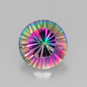 Quartz mystique multicolore naturelle coupe roude, 2,39 ct, VVS-VS
