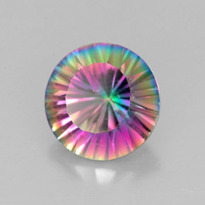 Quartz mystique multicolore naturelle coupe roude, 2,39 ct, VVS-VS