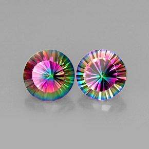 Achetez naturel ct multicolore quartz mystique gems, coupe roude, en provenance brésil chez gemselect. en stock, livraison internationale!