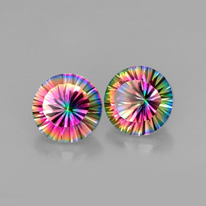 Achetez naturel ct Partie Supérieure Arc-en-Ciel Quartz mystique gems, Coupe roude, En provenance Brésil chez GemSelect. En stock, livraison internationale!