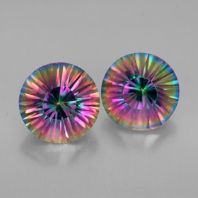 Achetez naturel ct multicolore quartz mystique gems, coupe roude, en provenance brésil chez gemselect. en stock, livraison internationale!