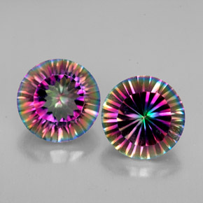 Achetez naturel ct multicolore quartz mystique gems, coupe roude, en provenance brésil chez gemselect. en stock, livraison internationale!