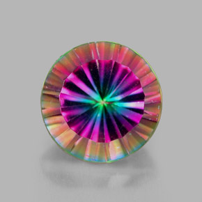 Quartz mystique multicolore naturelle coupe roude, 2,67 ct, VVS-VS