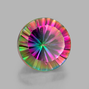 Quartz mystique multicolore naturelle coupe roude, 2,67 ct, VVS-VS