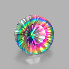 Quartz mystique multicolore naturelle coupe roude, 2,25 ct, VVS-VS