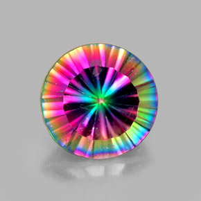 Quartz mystique multicolore naturelle coupe roude, 2,25 ct, VVS-VS