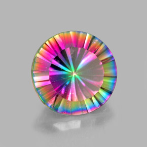 Quartz mystique multicolore naturelle coupe roude, 2,25 ct, VVS-VS