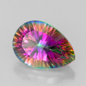 Quartz mystique Partie Supérieure Arc-en-Ciel naturelle En forme de poire, 4.85 ct, VVS-VS