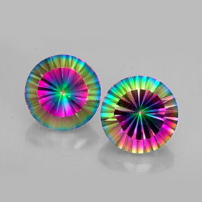Achetez naturel ct multicolore quartz mystique gems, coupe roude, en provenance brésil chez gemselect. en stock, livraison internationale!