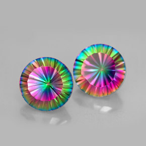 Achetez naturel ct multicolore quartz mystique gems, coupe roude, en provenance brésil chez gemselect. en stock, livraison internationale!
