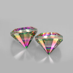 Achetez naturel ct multicolore quartz mystique gems, coupe roude, en provenance brésil chez gemselect. en stock, livraison internationale!