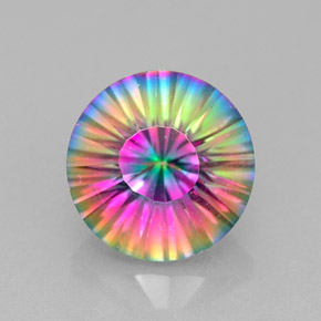 Quartz mystique multicolore naturelle coupe roude, 2,87 ct, VVS