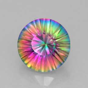 Quartz mystique multicolore naturelle coupe roude, 2,87 ct, VVS
