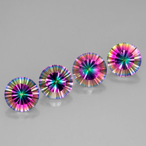 Achetez naturel ct multicolore quartz mystique gems, coupe roude, en provenance brésil chez gemselect. en stock, livraison internationale!