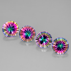 Achetez naturel ct multicolore quartz mystique gems, coupe roude, en provenance brésil chez gemselect. en stock, livraison internationale!