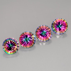 Achetez naturel ct multicolore quartz mystique gems, coupe roude, en provenance brésil chez gemselect. en stock, livraison internationale!