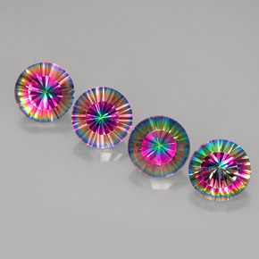 Achetez naturel ct Partie Supérieure Arc-en-Ciel Quartz mystique gems, Coupe roude, En provenance Brésil chez GemSelect. En stock, livraison internationale!