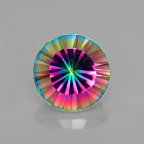 Quartz mystique multicolore naturelle coupe roude, 2,46 ct, VVS