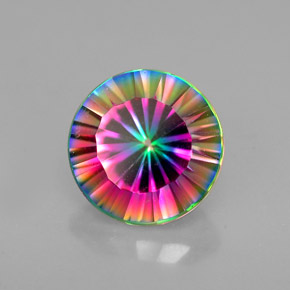 Quartz mystique multicolore naturelle coupe roude, 2,46 ct, VVS