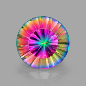 Quartz mystique multicolore naturelle coupe roude, 2,25 ct, VVS