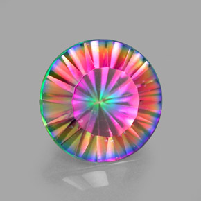 Quartz mystique multicolore naturelle coupe roude, 2,25 ct, VVS