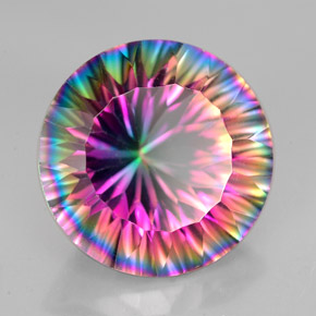Quartz mystique Partie Supérieure Arc-en-Ciel naturelle Coupe roude, 8.35 ct, VVS