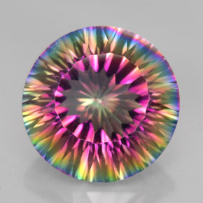 Quartz mystique Partie Supérieure Arc-en-Ciel naturelle Coupe roude, 8.82 ct, VVS