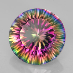 Quartz mystique Partie Supérieure Arc-en-Ciel naturelle Coupe roude, 8.82 ct, VVS