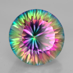 Quartz mystique multicolore naturelle coupe roude, 10,59 ct, VVS