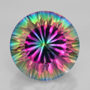 Quartz mystique Partie Supérieure Arc-en-Ciel naturelle Coupe roude, 10.15 ct, VVS