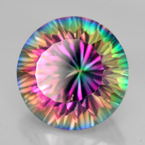 Quartz mystique Partie Supérieure Arc-en-Ciel naturelle Coupe roude, 10.15 ct, VVS