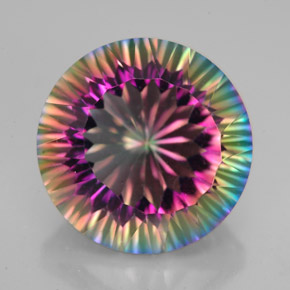 Quartz mystique Partie Supérieure Arc-en-Ciel naturelle Coupe roude, 9.88 ct, VVS