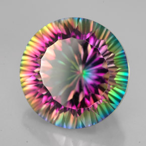 Quartz mystique Partie Supérieure Arc-en-Ciel naturelle Coupe roude, 9.88 ct, VVS