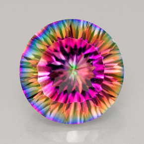 Quartz mystique multicolore naturelle coupe roude, 9,19 ct, VVS