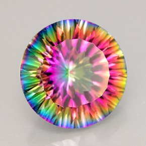 Quartz mystique multicolore naturelle coupe roude, 9,19 ct, VVS