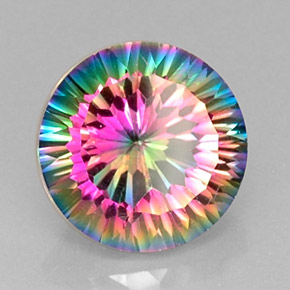 Quartz mystique Partie Supérieure Arc-en-Ciel naturelle Coupe roude, 5.86 ct, VVS-VS
