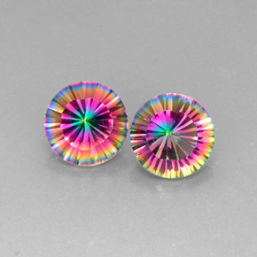 Achetez naturel ct multicolore quartz mystique gems, coupe roude, en provenance brésil chez gemselect. en stock, livraison internationale!