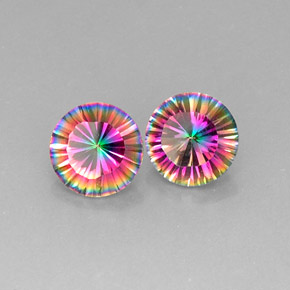 Achetez naturel ct multicolore quartz mystique gems, coupe roude, en provenance brésil chez gemselect. en stock, livraison internationale!